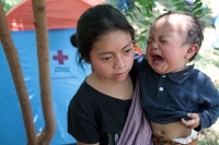Viernes 24 de mayo del 2019. Chiapa de Corzo. Los niños desplazados del Ejido Puebla de Chenalho descansan este medio día al cumplirse un año más de los hechos violentos que les obligaron a salir de esta comunidad de Chiapas.