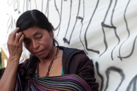 Viernes 18 de enero del 2019. Tuxtla Gutiérrez. Los desplazados indígenas esperan afuera del edificio de la administración chiapaneca