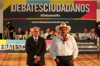 Miércoles 20 de junio del 2018. Tuxtla Gutiérrez. Dos de los candidatos a la gubernatura del estado de Chiapas asisten al Debate Ciudadano organizado por la COPARMEX; Jesús Orantes, candidato independiente y José Antonio Aguilar Bodegas del PRD-PAN y 