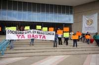 Jueves 2 de febrero del 2017. Tuxtla Gutiérrez. Protestas por la libertad de los empresarios de ECHO detenidos en el desalojo de la Torre Chiapas.