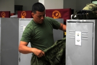 Miércoles 6 de septiembre de 2017. Tuxtla Gutiérrez. La férrea disciplina castrense se refleja en su cotidianidad y en el esfuerzo diario en las tropas del 20Âº batallón de artillerí­a de la VII Región Militar destacamentada en la capital del estado 