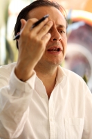 Miércoles 24 de julio del 2013. Tuxtla Gutiérrez. Emilio Salazar Farias, diputado chiapaneco busca un acercamiento con periodistas y gente interesada en el debate sobre la privatización del SMAPA en Tuxtla Gutiérrez.