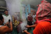 Noviembre  del 2016.Tuxtla Gutiérrez. Santa Cecilia. Los músicos zoques se reúnen en Tuxtla para celebrar y homenajear a los maestros y custodios junto con acompañantes de la tradición durante las celebraciones de Santa Cecilia.
