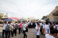 Jueves 31 de agosto del 2017. Tuxtla Gutiérrez. Estudiantes de enfermerí­a marchan esta mañana para exigir el pago de becas y recursos para estudiantes sumándose a las exigencias de los estudiantes normalistas y maestros.