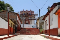 Martes 7 de agosto del 2018. Chiapa de Corzo. La iglesia del Calvario en esta ciudad ribereña continúa resguardada por el INAH en donde sus especialistas intentan realizar las restauraciones de los daños ocasionados por el fuerte temblor de 7 de septie