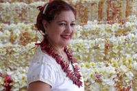 Jueves 25 de abril del 2019. Tuxtla Gutiérrez. Las ofrendas de Flor de Mayo son elaboradas por las hábiles manos de la comunidad tuxtleca durante las fiestas patronales de San Marcos.