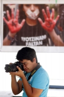 Martes 17 de marzo del 2015. Tuxtla Gutiérrez. La muestra fotográfica itinerante se presenta esta mañana en la Facultad de Humanidades de la UNACH dentro de las Jornada por La Libertad de Expresión que se realiza en varias ciudades de Chiapas.