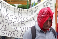 Jueves 22 de junio del 2017. Tuxtla Gutiérrez. La manifestación en contra de las políticas extractivas en Chiapas del Movimiento Indígena del Pueblo Creyente Zoque en Defensa de la Vida y la Tierra.reúne a diferentes organizaciones sociales de los grupos 