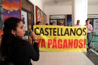 Jueves 25 de enero del 2018. Tuxtla Gutiérrez. Editores de Chiapas continúan con las manifestaciones para el cobro de los adeudos del Ayuntamiento tuxtleco.