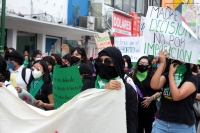 Lunes 28 de septiembre del 2020. Tuxtla Gutiérrez. Durante la manifestación feminista durante el Día de Acción Global por el acceso al Aborto Legal y Seguro esta tarde en la capital de #Chiapas