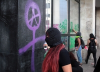 Lunes 28 de septiembre del 2020. Tuxtla Guti�rrez. Durante la manifestaci�n feminista durante el D�a de Acci�n Global por el acceso al Aborto Legal y Seguro esta tarde en la capital de #Chiapas