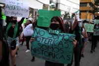 Lunes 28 de septiembre del 2020. Tuxtla Gutiérrez. Durante la manifestación feminista durante el Día de Acción Global por el acceso al Aborto Legal y Seguro esta tarde en la capital de #Chiapas