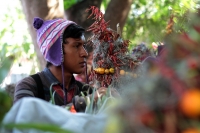 Viernes 21 de diciembre del 2018. Chiapa de Corzo. Los Floreros terminan el recorrido de La Topada de la Flor en la región de Los Altos donde recolectaron la flor de Niluyarilu, tubérculo que es usado de manera ceremonial al inicio de los festejos de la