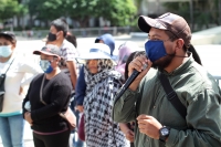Lunes 10 de agosto del 2020. Tuxtla Gutiérrez. Militantes de organizaciones sociales se manifiestan este medio día por la libertad de los presos políticos en Chiapas