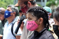 Lunes 10 de agosto del 2020. Tuxtla Gutiérrez. Militantes de organizaciones sociales se manifiestan este medio día por la libertad de los presos políticos en Chiapas