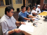 Miércoles 9 de marzo. Foto/Miradasur. San Cristóbal de las Casas. Pobladores del municipio de Bachajón en conferencia de prensa en las instalaciones del Centro de Derechos Humanos Fray Bartolomé de las Casas, dan a conocer las próximas acciones de protest