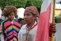 Lunes 11 de diciembre del 2017. Chiapa de Corzo. Esta mañana los peregrinos continúan el recorrido hacia sus comunidades desde esta localidad de la Ribera del Rio Grande.