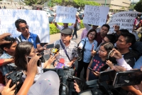 Miércoles 7 de marzo del 2018. Tuxtla Gutiérrez. Los militantes coletos en voz de Carlos Herrara hablan sobre el proceso electoral en Chiapas y denuncian la intromisión y el intento de controlar el proceso de selección de candidatos al interior del pa