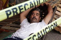 Martes 18 de julio del 2017. Tuxtla Gutiérrez. Aspectos del campamento de huelga de hambre de los choferes de taxis independientes.