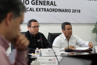 Martes 16 de octubre del 2018. Tuxtla Gutiérrez. Los consejeros del Instituto de elecciones y Participación Ciudadana de Chiapas inician la Sesión Extraordinaria donde prevén las acciones que llevaran a término las elecciones extraordinarias en 10 mu
