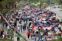 Miércoles 15 de mayo del 2019. Tuxtla Gutiérrez. Al inicio de la marcha magisterial y del paro y plantón en contra de la reforma educativa de AMLO