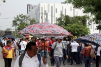 Miércoles 15 de mayo del 2019. Tuxtla Gutiérrez. Al inicio de la marcha magisterial y del paro y plantón en contra de la reforma educativa de AMLO