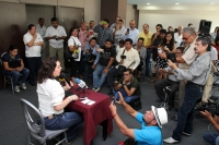 Lunes 4 de septiembre del 2017. Tuxtla Gutiérrez. Ivonne Ortega, ex gobernadora priista de Yucatán en conferencia de prensa habla sobre su aspiración polí­tica para ser candidata a la presidencia de México en el siguiente proceso electoral.