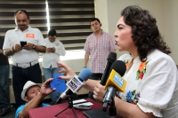 Lunes 4 de septiembre del 2017. Tuxtla Gutiérrez. Ivonne Ortega, ex gobernadora priista de Yucatán en conferencia de prensa habla sobre su aspiración polí­tica para ser candidata a la presidencia de México en el siguiente proceso electoral.