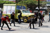 Martes 12 de febrero del 2018. Tuxtla Gutiérrez. Normalistas protestan en la plaza central de la ciudad este medio día