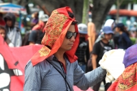 Jueves 22 de agosto del 2019. Tuxtla Gutiérrez. Estudiantes normalistas de la Escuela Rural Jacinto Canek marchan esta mañana protestando por los desalojos que han sufrido durante las protestas en esta semana.