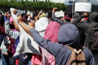 Martes 12 de febrero del 2018. Tuxtla Gutiérrez. Normalistas protestan en la plaza central de la ciudad este medio día