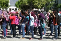 Martes 12 de febrero del 2018. Tuxtla Gutiérrez. Normalistas protestan en la plaza central de la ciudad este medio día