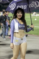 Sábado 30 de abril del 2016. Tuxtla Gutiérrez. Como en cada partido, las bellas animadoras presentan la mejor cara del fut bol de los Jaguares de Chiapas.