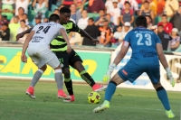 Sábado 29 de abril del 2017. Tuxtla Gutiérrez. con un empate a dos tantos y una fuerte trifulca con los aficionados termina el partido entre Jaguares de Chiapas y El Santos. esta tarde en el estadio Zoque de la capital de este estado del sureste de México