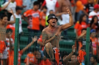 Sábado 29 de abril del 2017. Tuxtla Gutiérrez. con un empate a dos tantos y una fuerte trifulca con los aficionados termina el partido entre Jaguares de Chiapas y El Santos. esta tarde en el estadio Zoque de la capital de este estado del sureste de México