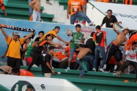 Sábado 29 de abril del 2017. Tuxtla Gutiérrez. con un empate a dos tantos y una fuerte trifulca con los aficionados termina el partido entre Jaguares de Chiapas y El Santos. esta tarde en el estadio Zoque de la capital de este estado del sureste de México