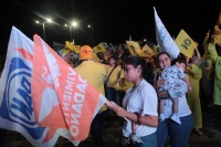 Miércoles 27 de junio del 2018. Tuxtla Gutiérrez. José Antonio Aguilar Bodegas, candidato al gobierno de Chiapas por el PRD PAN y MC acompaña a los candidatos de representación federal y local afines a estos partidos polí­ticos esta noche en el Parqu