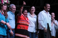 Miércoles 27 de junio del 2018. Tuxtla Gutiérrez. José Antonio Aguilar Bodegas, candidato al gobierno de Chiapas por el PRD PAN y MC acompaña a los candidatos de representación federal y local afines a estos partidos polí­ticos esta noche en el Parqu
