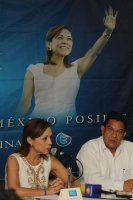 Jueves 2 de junio. Josefina Vázquez Mota, Diputada Federal y coordinadora de la bancada del Partido Acción Nacional en el Congreso de la Unión habla en conferencia de prensa sobre las precampañas políticas para el 2012 y responde a las preguntas de los me