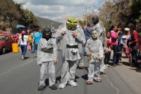 Sábado 10 de febrero del 2018. Comitan de Domí­nguez. Romerí­a de San Caralampio. Durante la Salidas de Flores y Velas durante las fiestas patronales de la Ciudad de las Flores, las manifestaciones sincréticas conviven de la mano encontrándose las comp