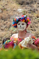 Sábado 10 de febrero del 2018. Comitan de Domí­nguez. Romerí­a de San Caralampio. Durante la Salidas de Flores y Velas durante las fiestas patronales de la Ciudad de las Flores, las manifestaciones sincréticas conviven de la mano encontrándose las comp