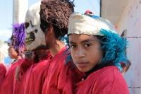 Sábado 10 de febrero del 2018. Comitan de Domí­nguez. Romerí­a de San Caralampio. Durante la Salidas de Flores y Velas durante las fiestas patronales de la Ciudad de las Flores, las manifestaciones sincréticas conviven de la mano encontrándose las comp