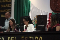 Martes 28 de mayo del 2019. Tuxtla Gutiérrez. Durante la sesión de este medio día donde los legisladores chiapanecos aprueban la minuta de acuerdo para reformar los artículos de la Constitución Política de México para garantizar La Paridad de Género.