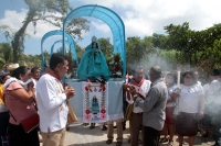 Domingo 4 de agosto del 2019. Tuxtla Gutiérrez. La lluvia de Agosto en Tuxtla. Las Vírgenes de Copoya. Durante la procesión para pedir lluvia en la Represa de la comunidad