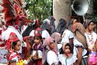 Domingo 4 de agosto del 2019. Tuxtla Gutiérrez. La lluvia de Agosto en Tuxtla. Las Vírgenes de Copoya. Durante la procesión para pedir lluvia en la Represa de la comunidad