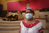 Sábado 12 de diciembre del 2020. Tuxtla Gutiérrez. Peregrinos en la iglesia de Guadalupe esta mañana