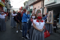 Sábado 12 de diciembre del 2020. Tuxtla Gutiérrez. Peregrinos en la iglesia de Guadalupe esta mañana