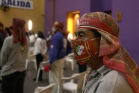 Sábado 12 de diciembre del 2020. Tuxtla Gutiérrez. Peregrinos en la iglesia de Guadalupe esta mañana