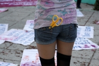 Martes 8 de marzo del 2016. Tuxtla Gutiérrez. Manifestación de los colectivos feministas durante el día internacional de la mujer.