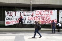 Lunes 14 de octubre del 2019. Tuxtla Gutiérrez. La protesta de la Normal Rural Mactumatza de esta mañana